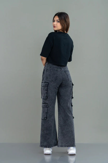 2X Pocket Cargo Wide Leg Denim