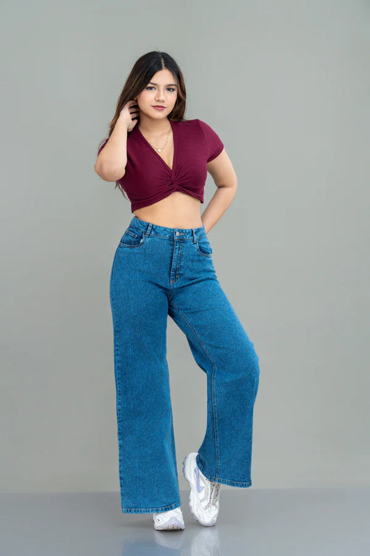 Blue Acid Wash BAGGY LEG DENIM