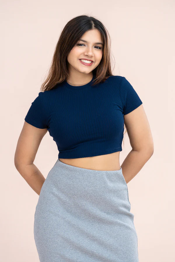 Ribsy Crewneck Crop Top