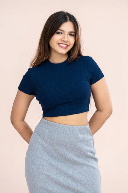 Ribsy Crewneck Crop Top